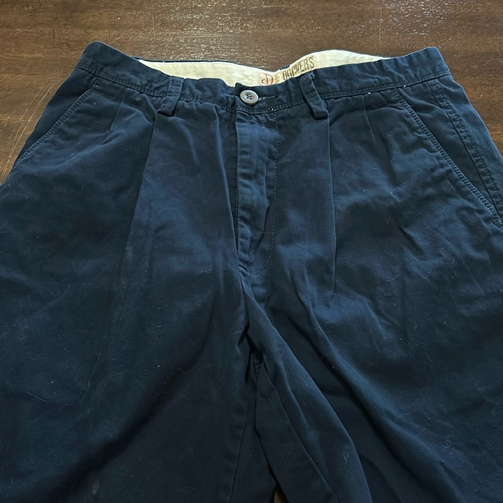 Dockers flat front navy blue